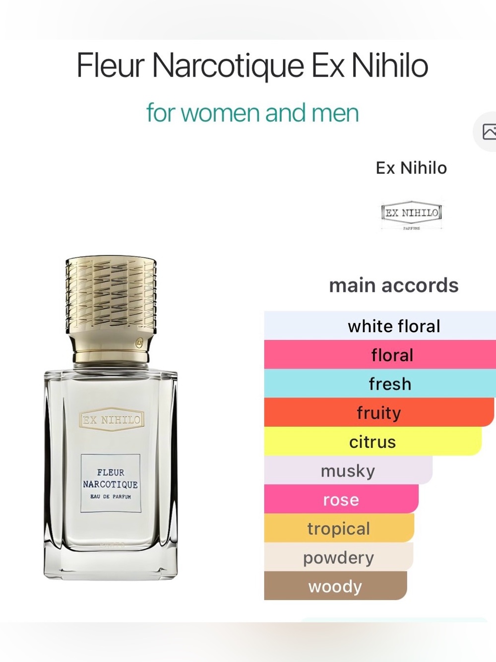 EX NIHILO FLEUR NARCOTIQUE 2 ML. TRAVEL SIZE NATURAL SPRAY MADE IN FRANCE